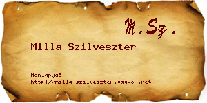 Milla Szilveszter névjegykártya