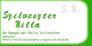 szilveszter milla business card